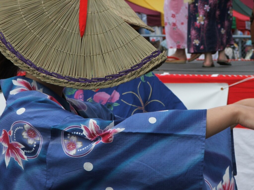 Dancers performing Awa Odori in Tokushima