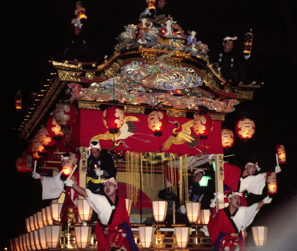 Illuminated float and winter fireworks at Chichibu Night Festival