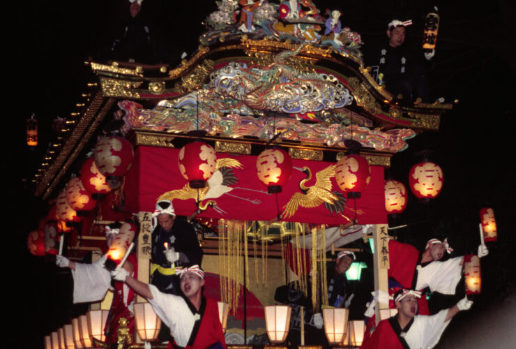 Illuminated float and winter fireworks at Chichibu Night Festival