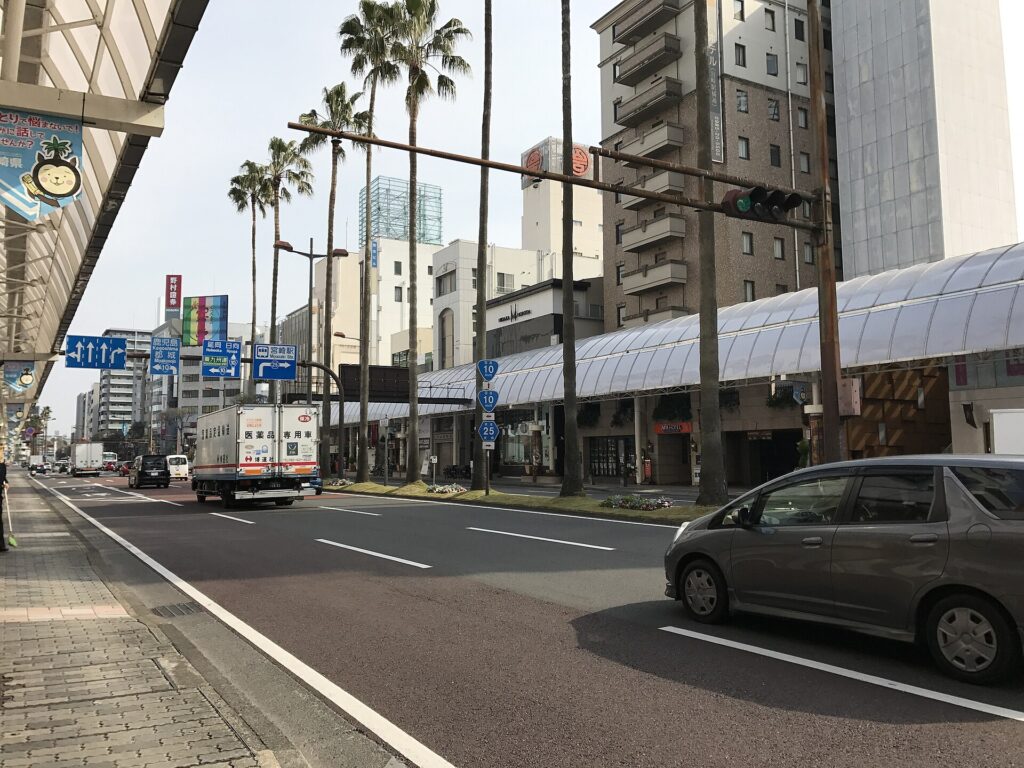 Tachibana-dori shopping street in central Miyazaki City