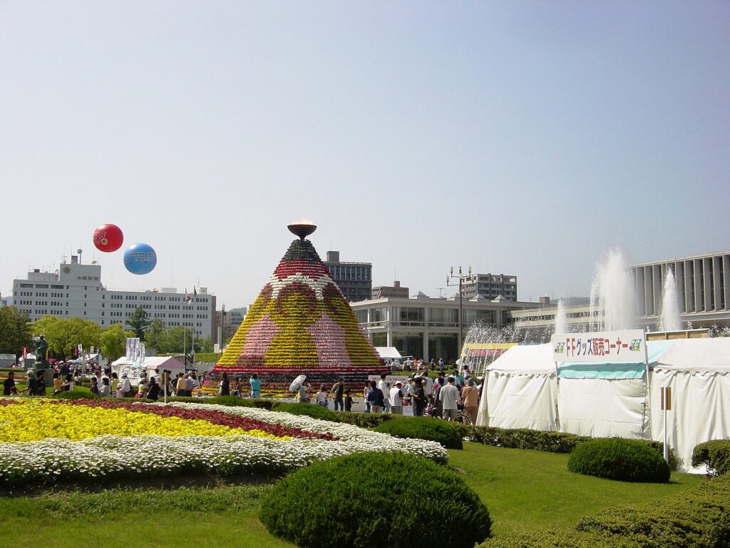 Tower of Flowers at the Hiroshima Flower Festival