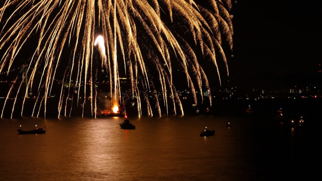Fireworks over the Kanmon Strait