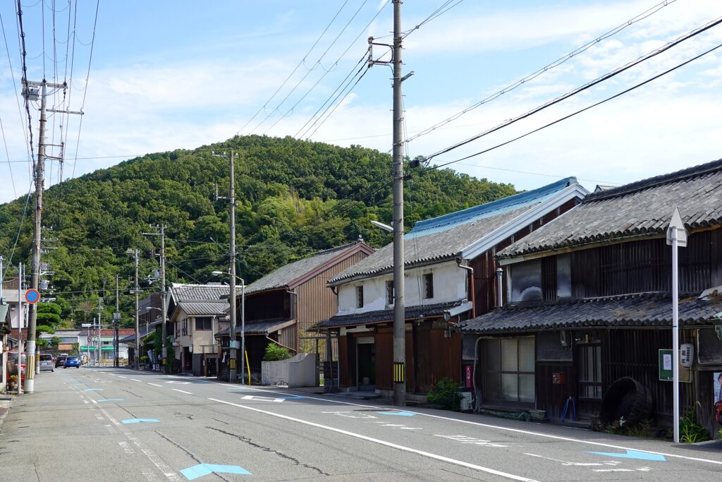 The old lacquerware quarter streetscape at Kuroe, Kainan, Wakayama