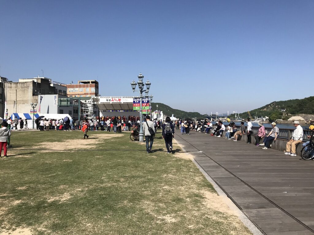 Masked demons parading at the Onomichi Betcha Festival