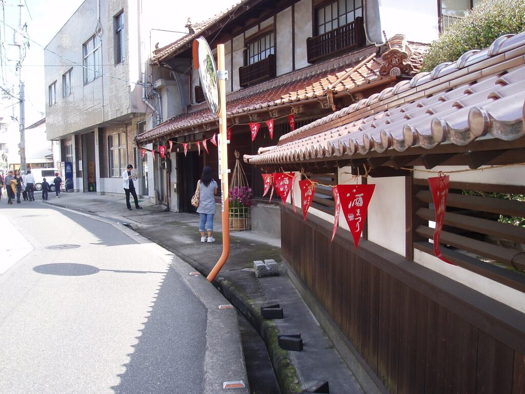 Sake brewery street during Saijo Sake Matsuri, Hiroshima