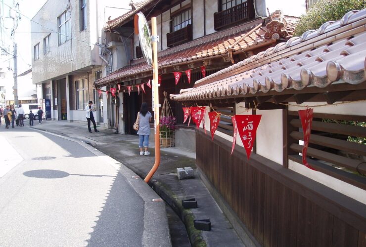 Sake brewery street during Saijo Sake Matsuri, Hiroshima