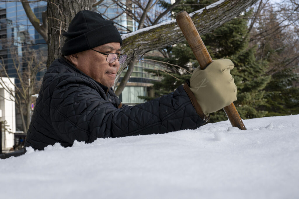Large snow sculpture at the Sapporo Snow Festival in Odori Park