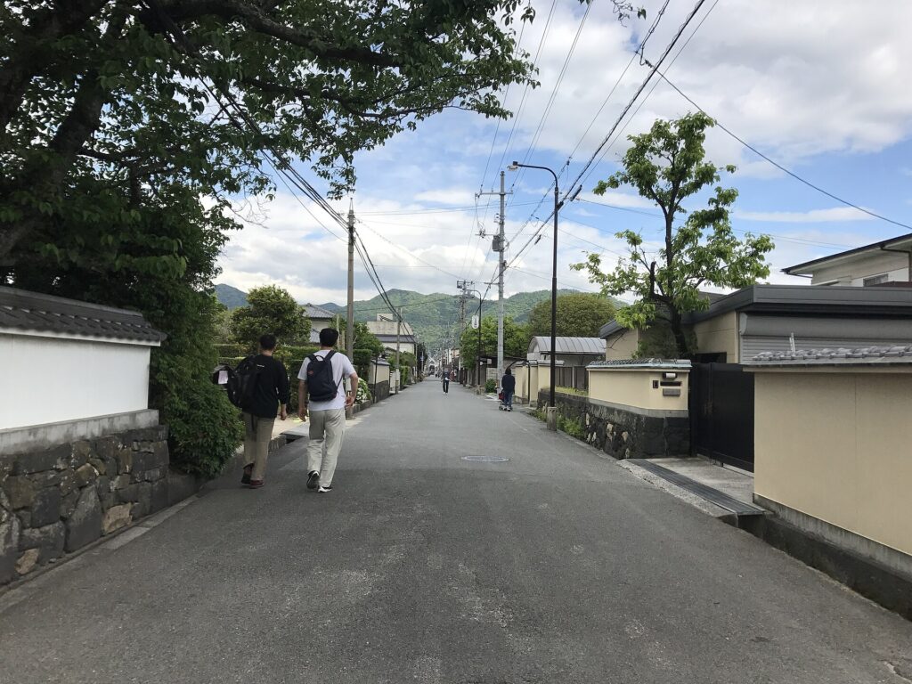 A street of samurai-era walls and houses in the Hagi castle town
