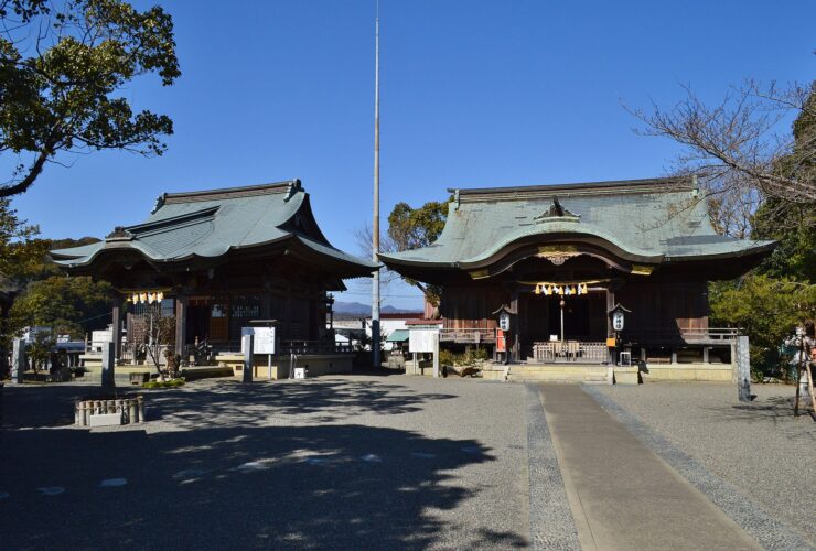 The shrine hall of Ichijo Shrine in Shimanto, Kochi Prefecture