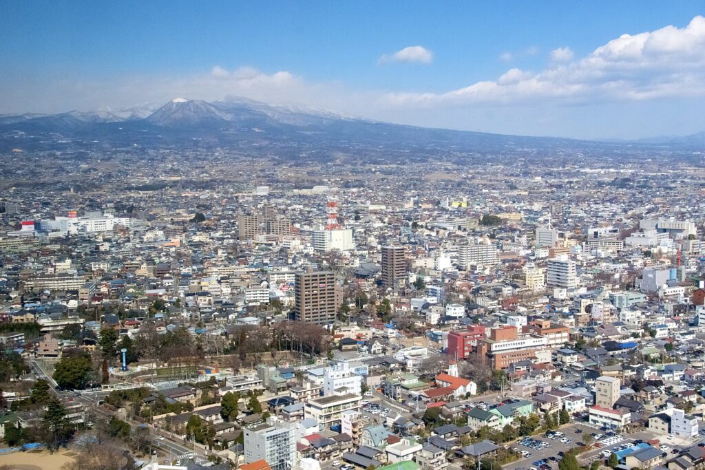 The city of Maebashi in Gunma