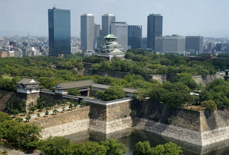 Osaka Castle, the marathon finish area