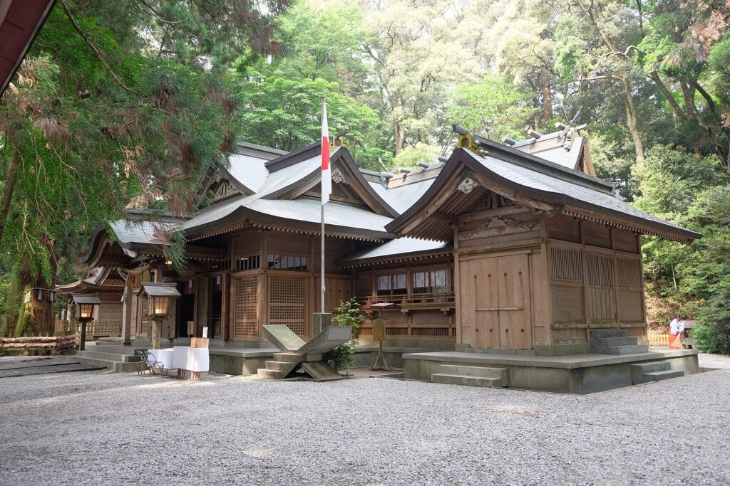The worship hall of Takachiho Shrine in Miyazaki