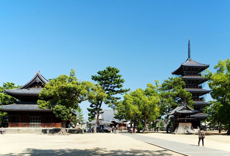 The five-storey pagoda and grounds of Zentsu-ji temple in Kagawa